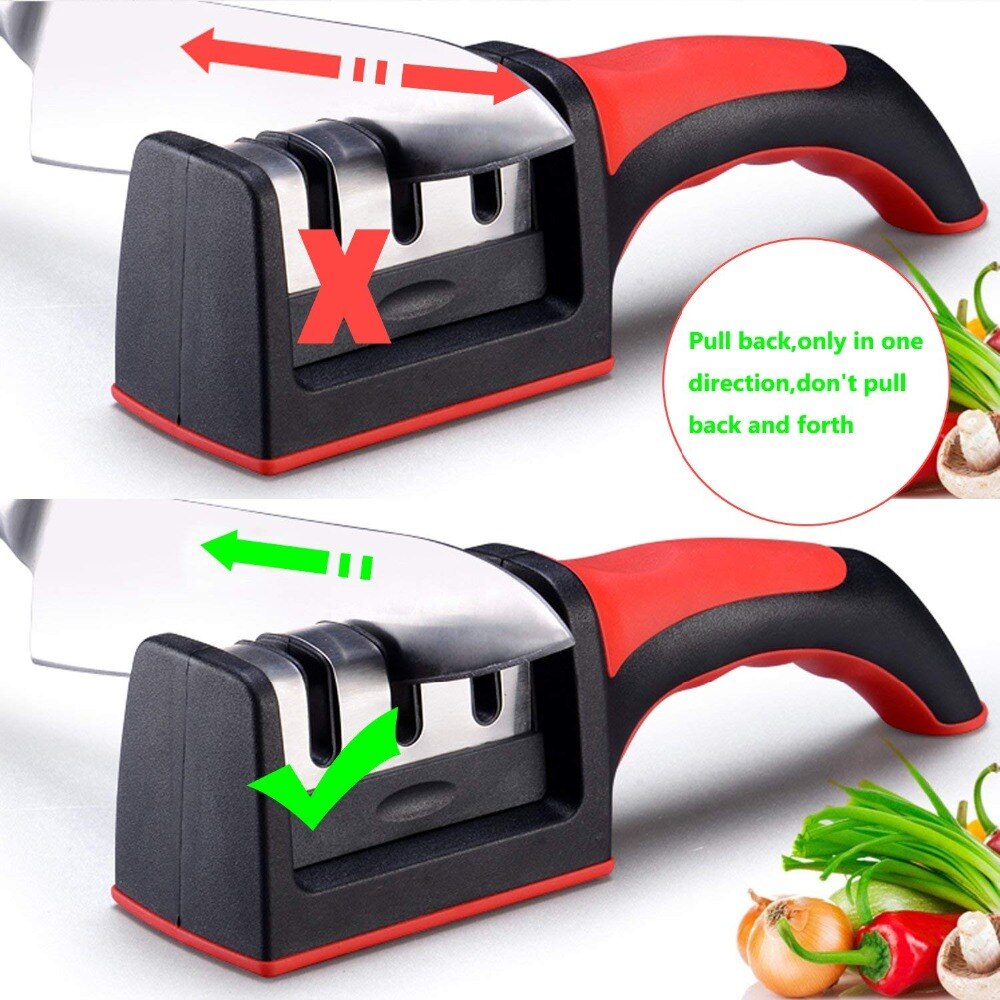Manual Knife Sharpener with 3 Stage Professional Knife Sharpening