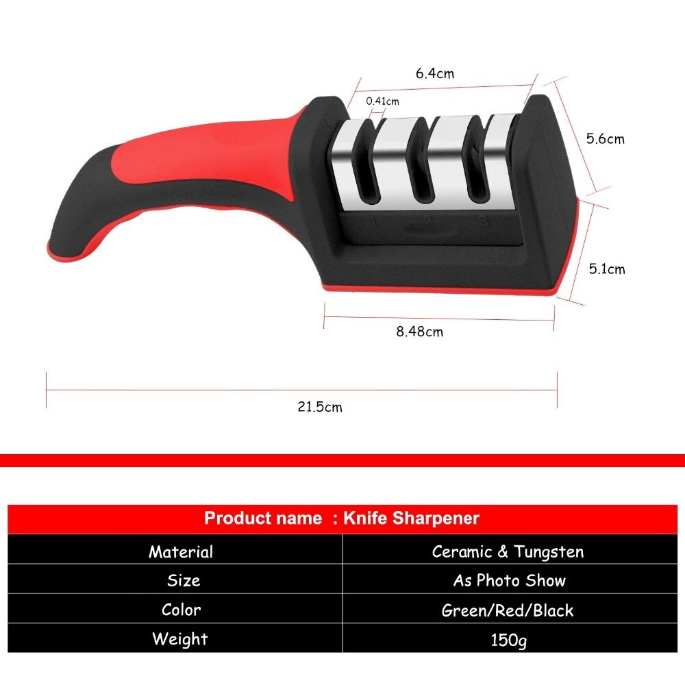 Manual Knife Sharpener with 3 Stage Professional Knife Sharpening