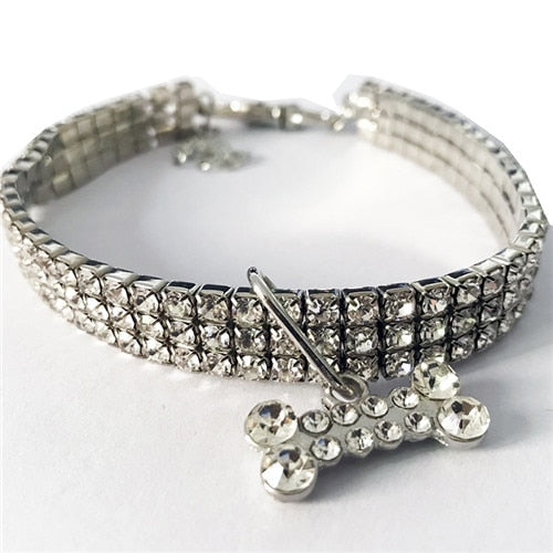 Bling Crystal Dog Collar Diamond for Pet Little Dogs Supplies S/M/L