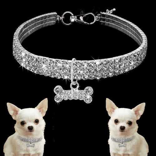 Bling Crystal Dog Collar Diamond for Pet Little Dogs Supplies S/M/L
